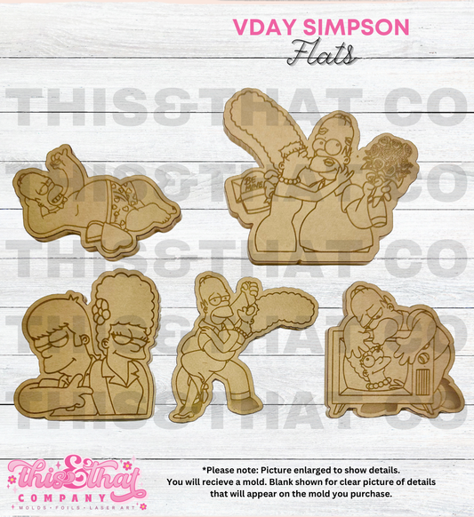 Silicone Mold For Resin | VDay Simpson Flats