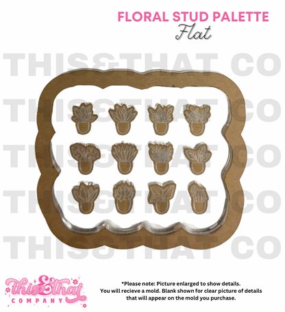 Silicone Mold for Resin | Floral Stud Palette