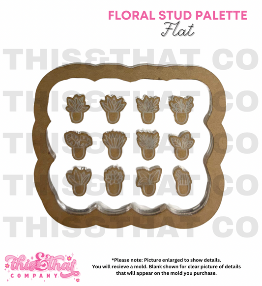 Silicone Mold for Resin | Floral Stud Palette