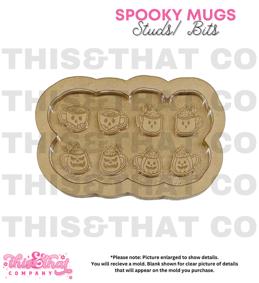Silicone Mold For Resin | Spooky Halloween Mugs Studs/ Bits
