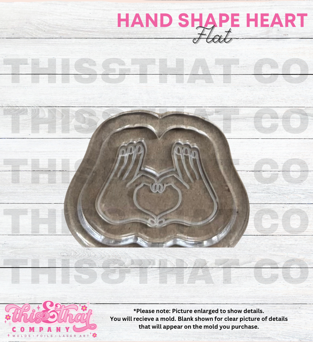 Silicone Mold For Resin | Hand Shape Heart Flat