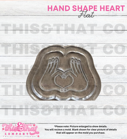 Silicone Mold For Resin | Hand Shape Heart Flat