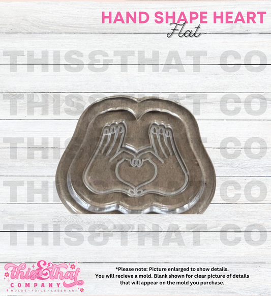 Silicone Mold For Resin | Hand Shape Heart Flat