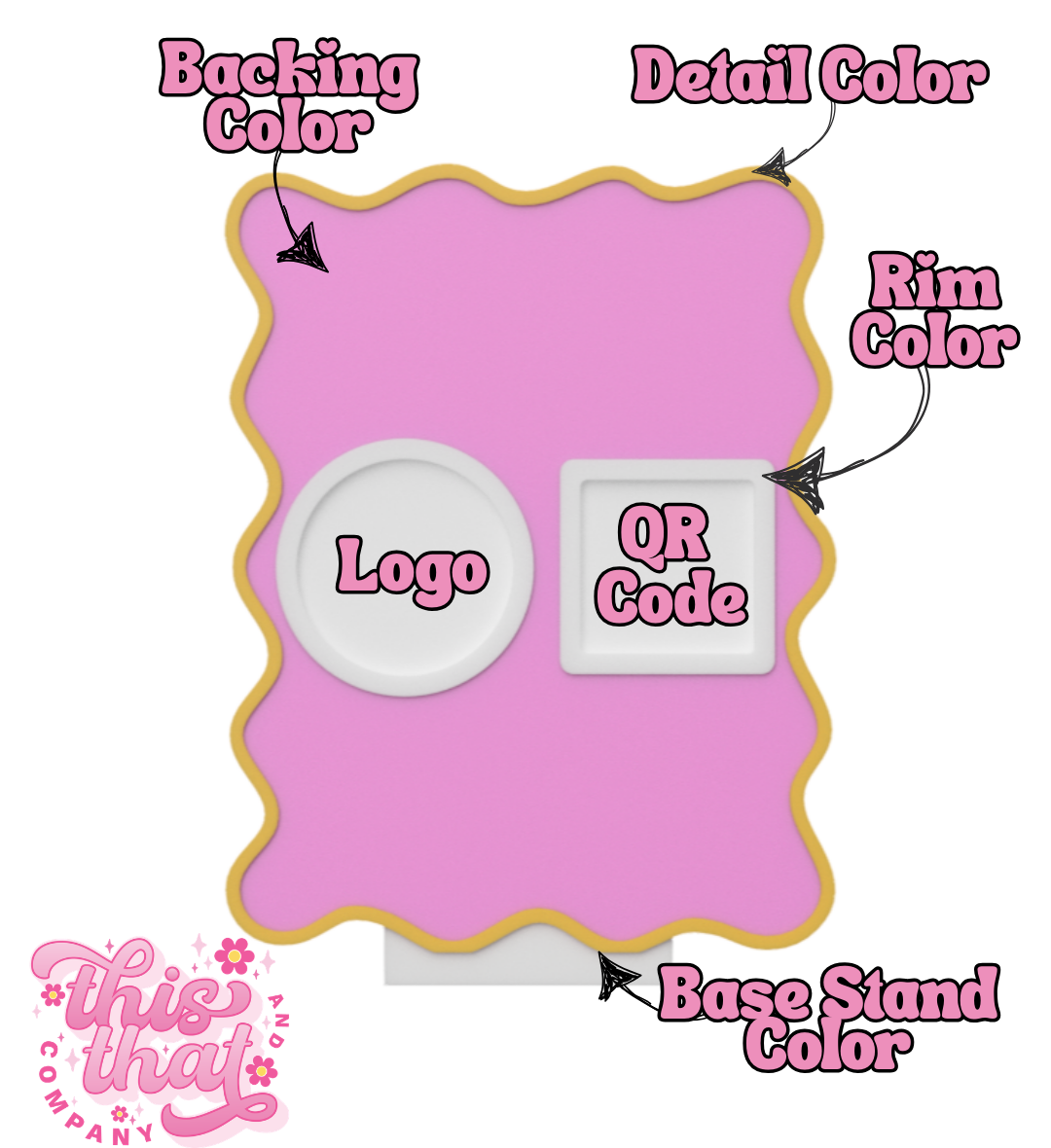 3D Print | Payment Station | FULLY CUSTOMIZABLE | Wavy Backing