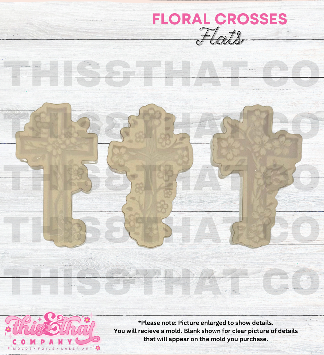 Silicone Mold For Resin | Floral Cross Flats