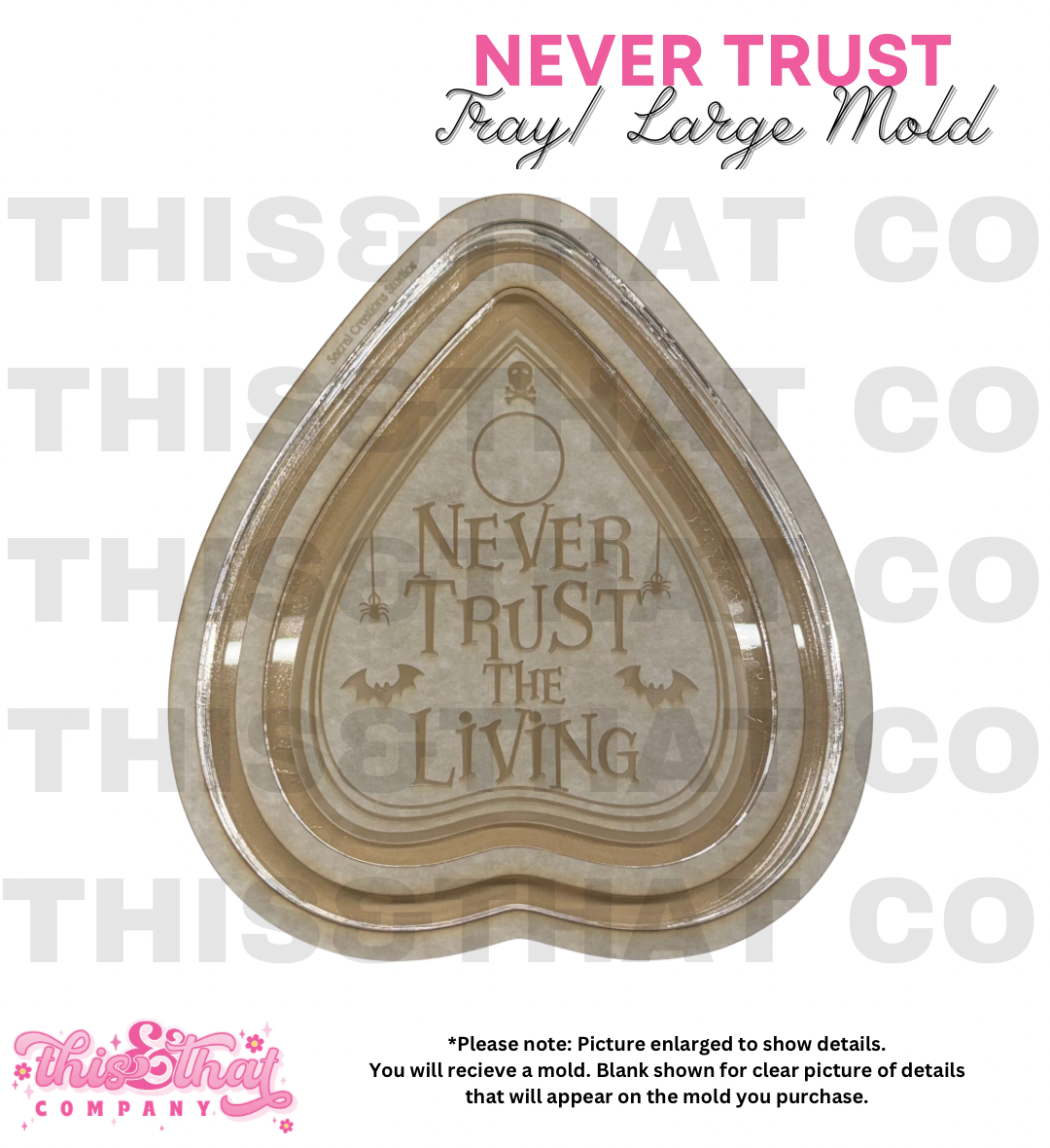 Silicone Mold for Resin | Halloween 'Never Trust' Planchette Tray  | LARGE MOLD