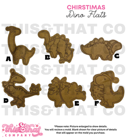 Silicone Mold For Resin |  Christmas Dinos