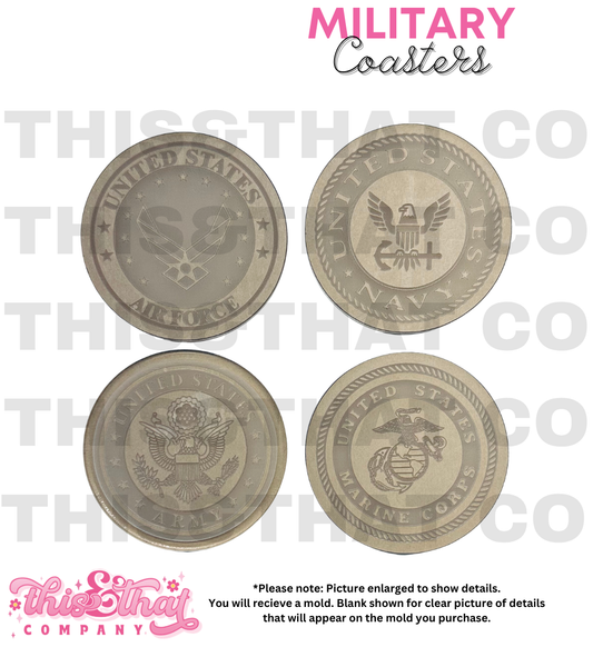 Silicone Mold For Resin | Military Branches Cup Coaster