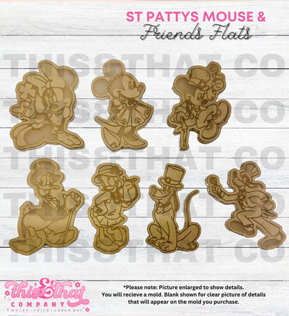 Silicone Mold For Resin | St Pattys Mouse & Friends Flats