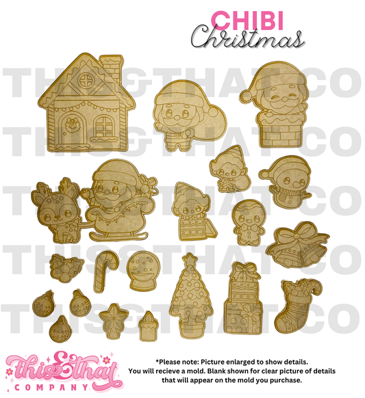Silicone Mold For Resin | Chibi Christmas