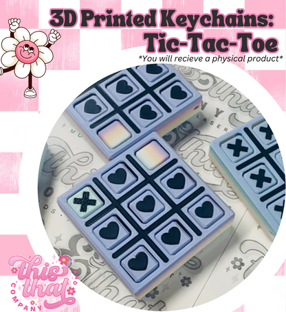 3D Print | 3D Printed | Tic Tac Toe Keychain | FULLY CUSTOMIZABLE | X & Heart Markings