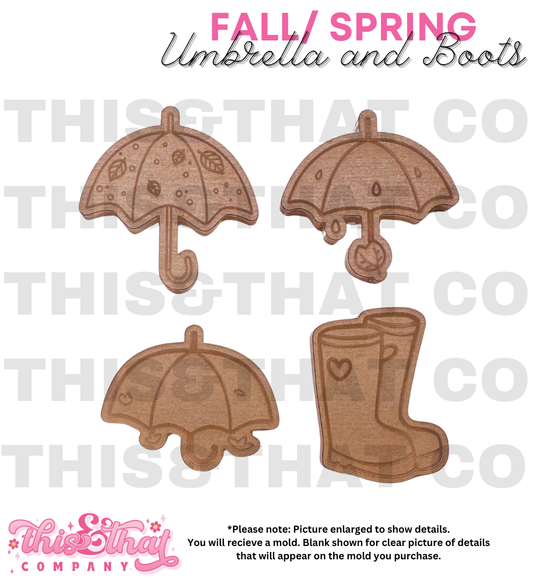 Silicone Mold For Resin | Umbrella and Boots
