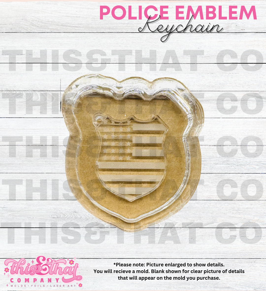 Silicone Mold | Police Department Keychain with Hole