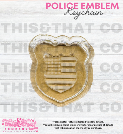 Silicone Mold | Police Department Keychain with Hole