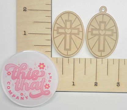 Silicone Mold For Resin | Stained Glass Cross Flat/ Keychain