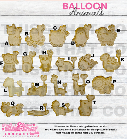 Silicone Mold | Balloon Heart Animals