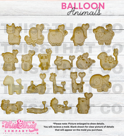 Silicone Mold | Balloon Heart Animals