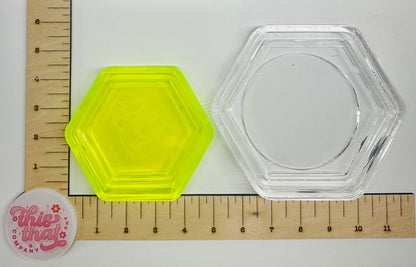 Silicone Mold For Resin |  Hexagon Tray / Lipped Coaster (2 Sizes)