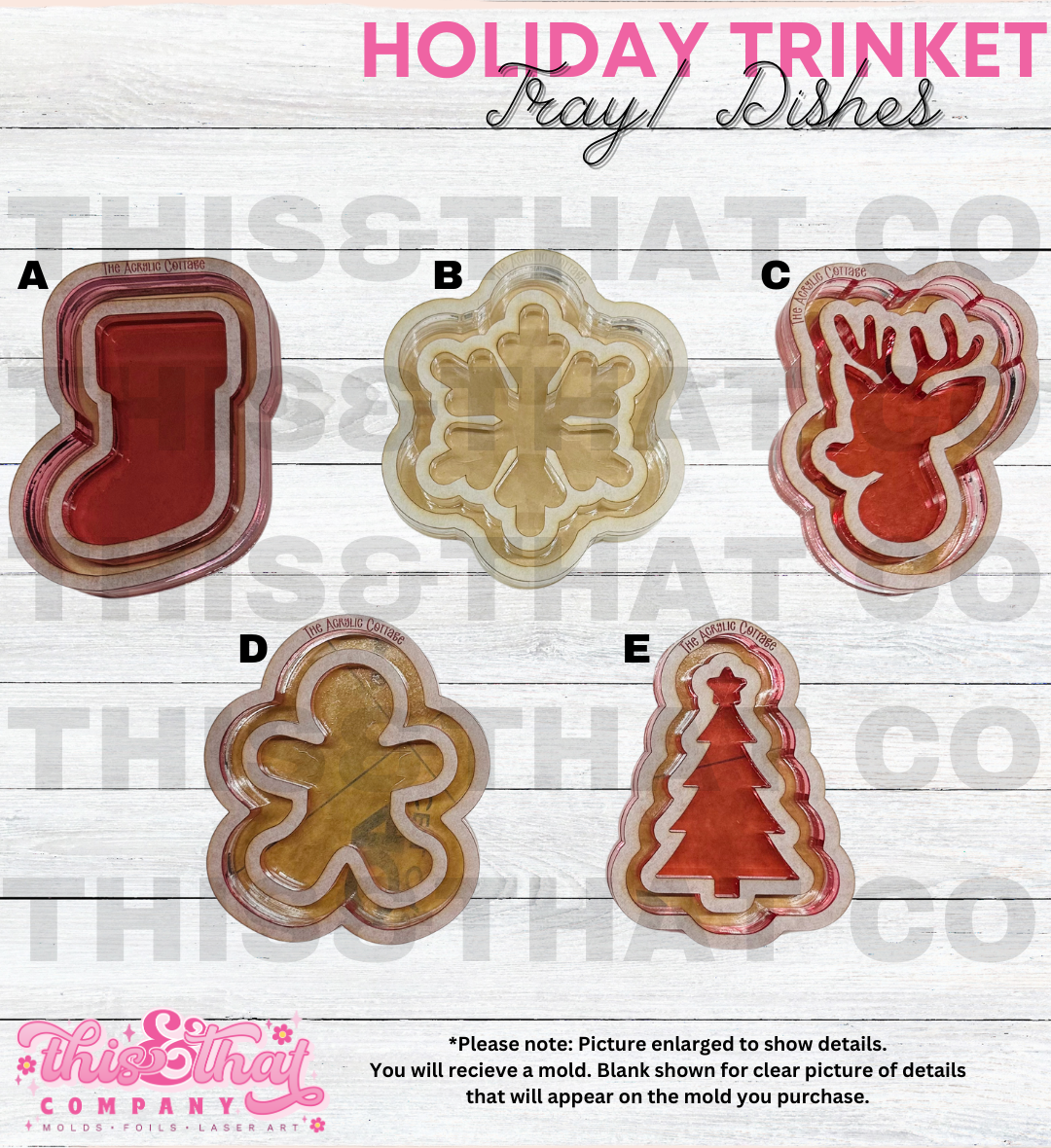 Silicone Mold | Holiday Trinket Trays/ Dishes