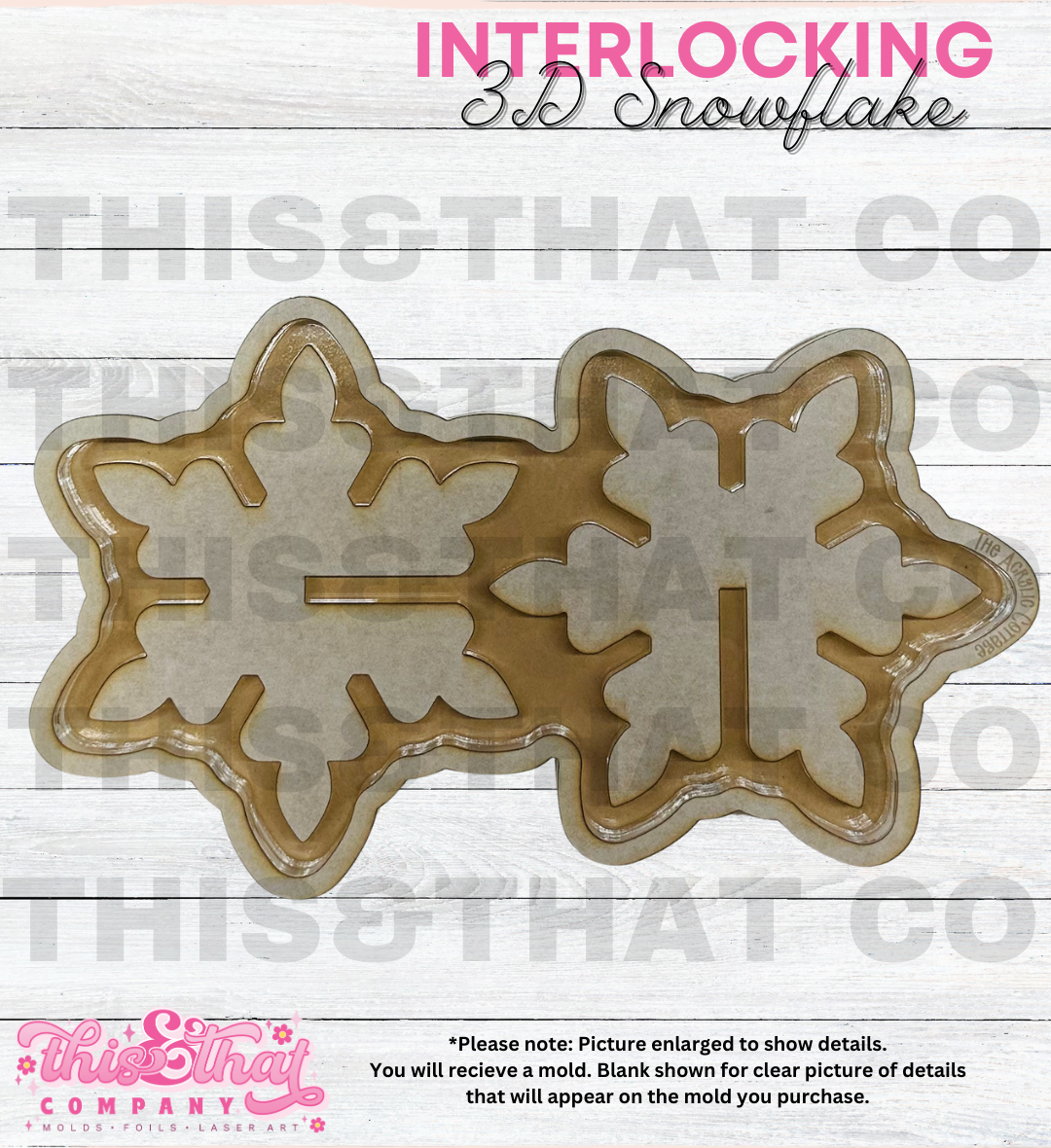 Silicone Mold | Interlocking Standing Snowflake Mold