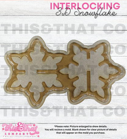 Silicone Mold | Interlocking Standing Snowflake Mold