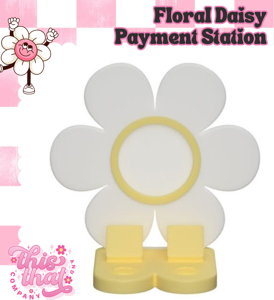 3D Print | Payment Station | FULLY CUSTOMIZABLE | Floral Daisy