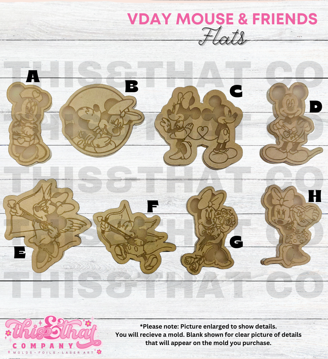 Silicone Mold For Resin | VDay Mouse & Friends Flats