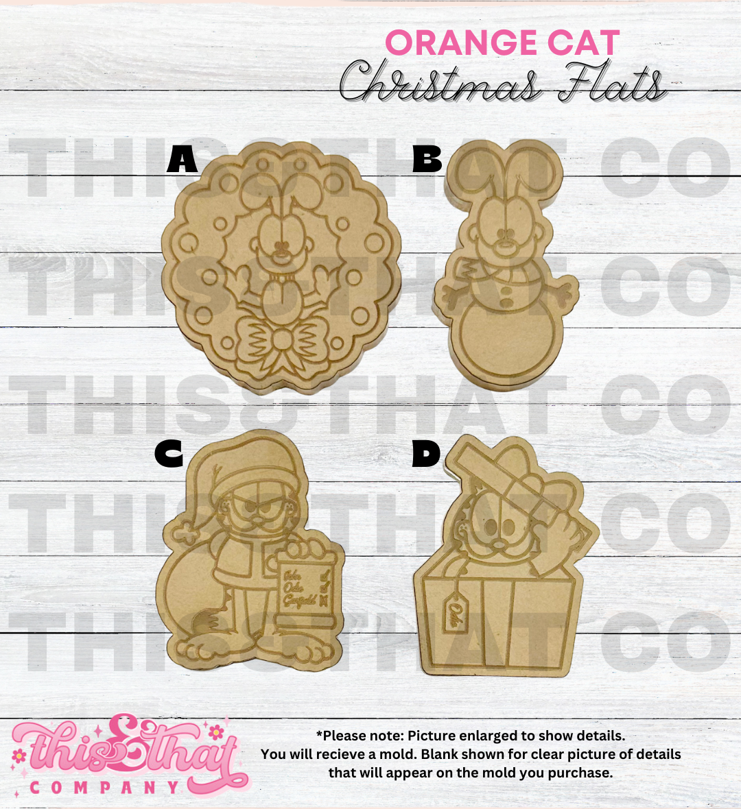 Silicone Mold For Resin |  Christmas Orange Cat
