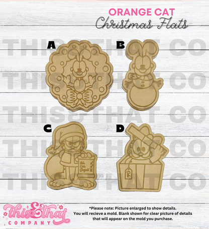 Silicone Mold For Resin |  Christmas Orange Cat