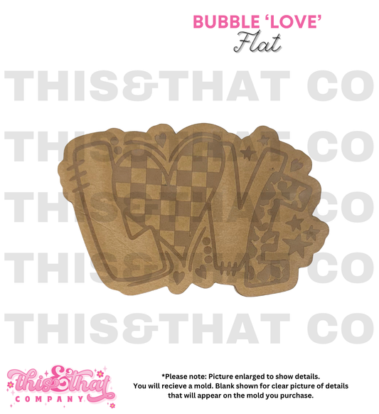 Silicone Mold for Resin | Bubble 'LOVE' Flat