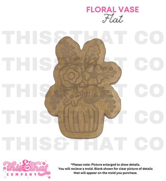 Silicone Mold for Resin | Floral Vase Flat