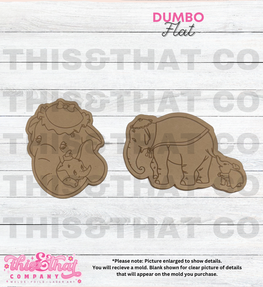 Silicone Mold For Resin | Elephant Character Flat