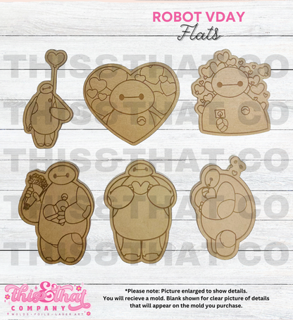 Silicone Mold For Resin | VDay Robot Flats
