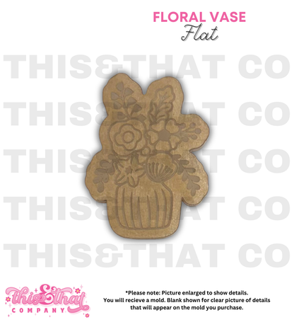 Silicone Mold for Resin | Floral Vase Flat