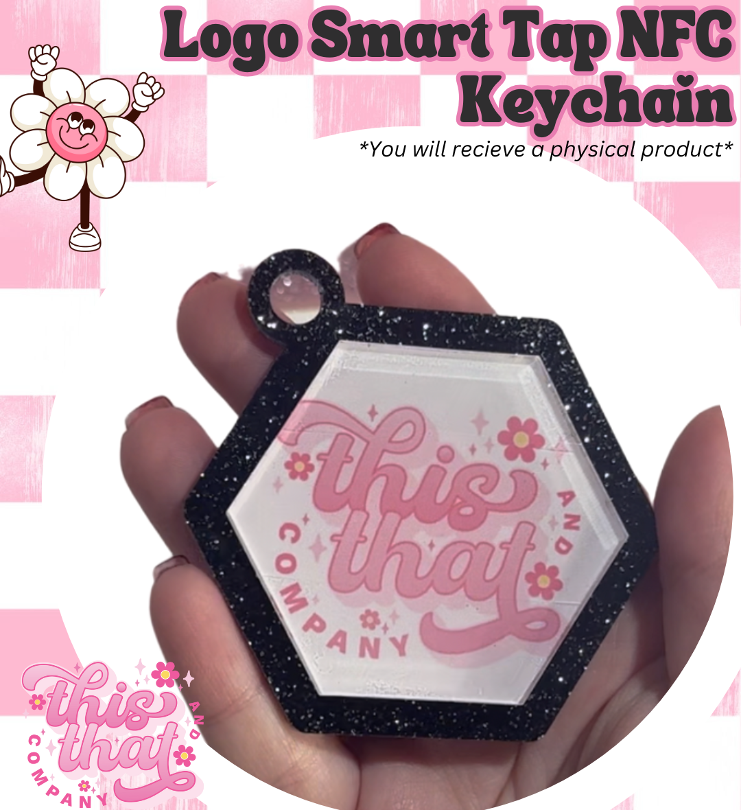 Laser Cut | Acrylic Keychains | Logo Smart Tap NFC Keychain