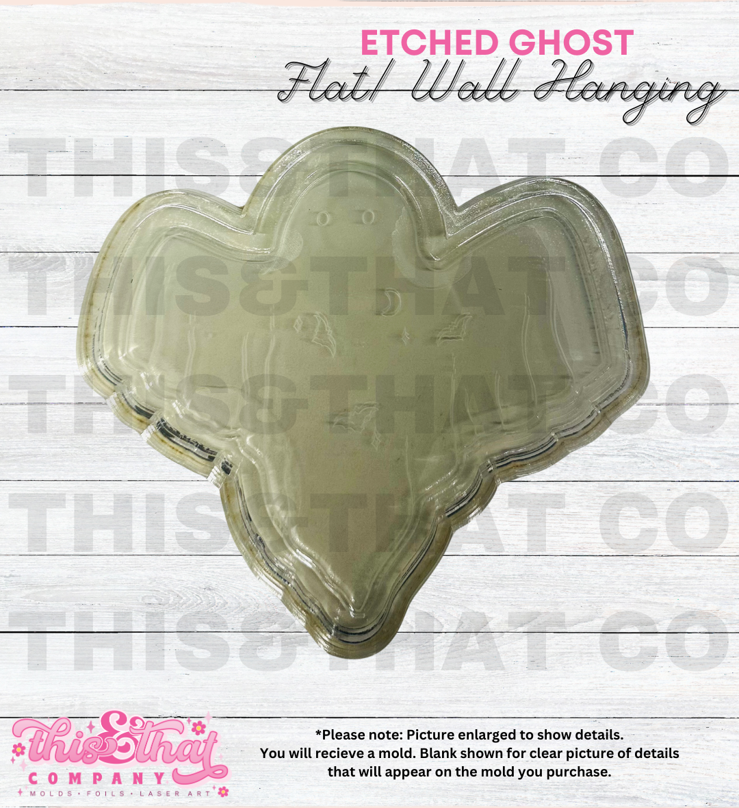 Silicone Mold For Resin |  Etched Ghost Flat/ Wall Hanging