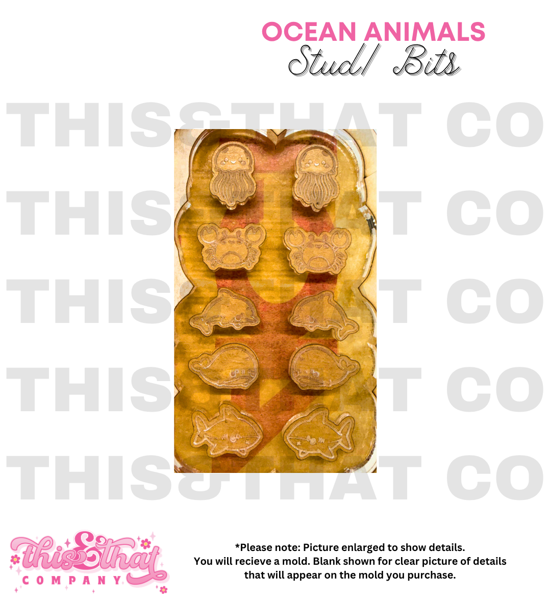 Silicone Mold for Resin | Ocean Animal Studs/ Bits