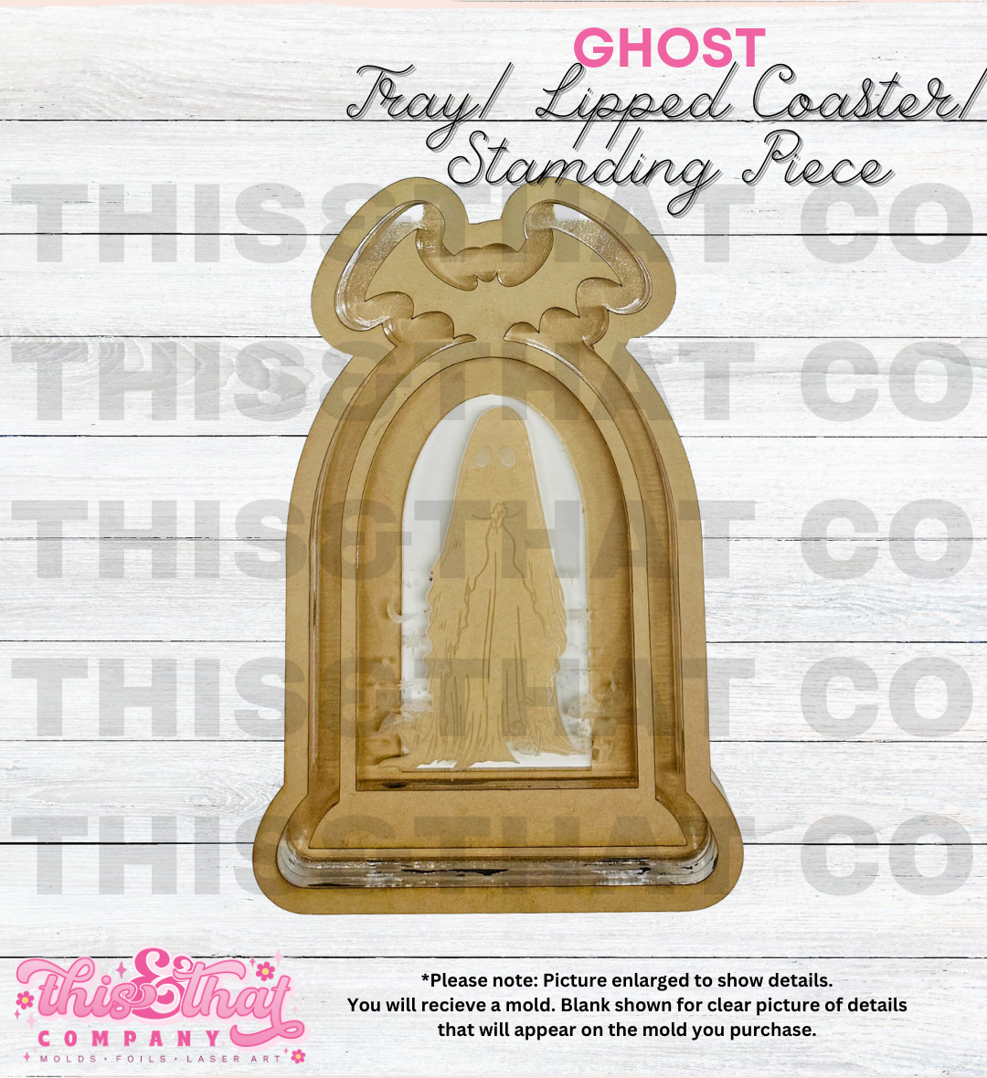 Silicone Mold For Resin |  Ghost Tray/ Lipped Coaster