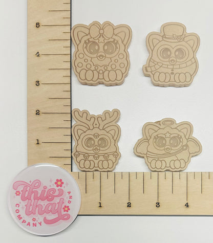 Silicone Mold For Resin |  Christmas Furbies Flats