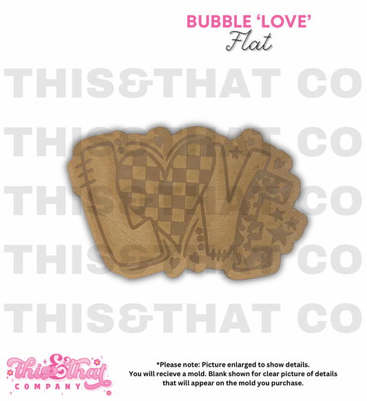 Silicone Mold for Resin | Bubble 'LOVE' Flat