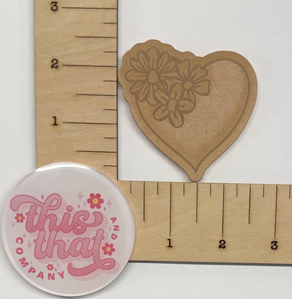 Silicone Mold for Resin | Floral Heart Flat