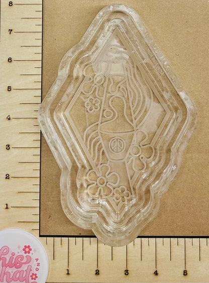 Silicone Mold For Resin |  Floral Groovy Lamp Tray/ Lipped Coaster