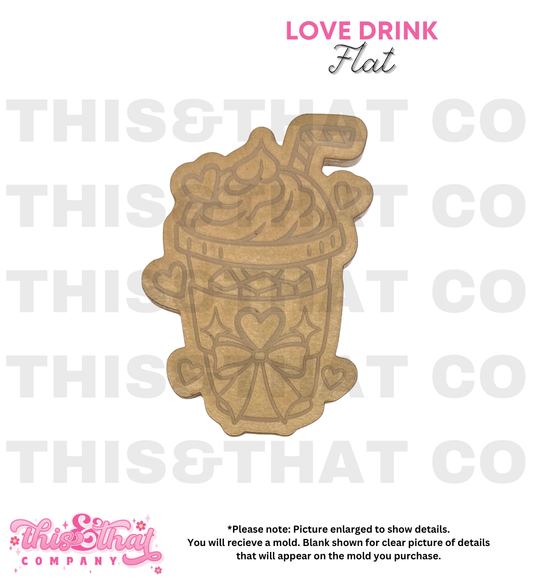 Silicone Mold for Resin | Love Drink Flat