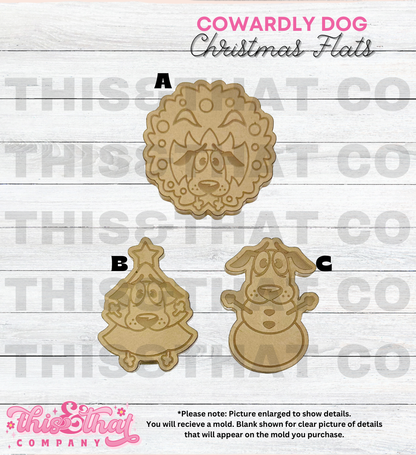 Silicone Mold For Resin |  Christmas Cowardly Dog