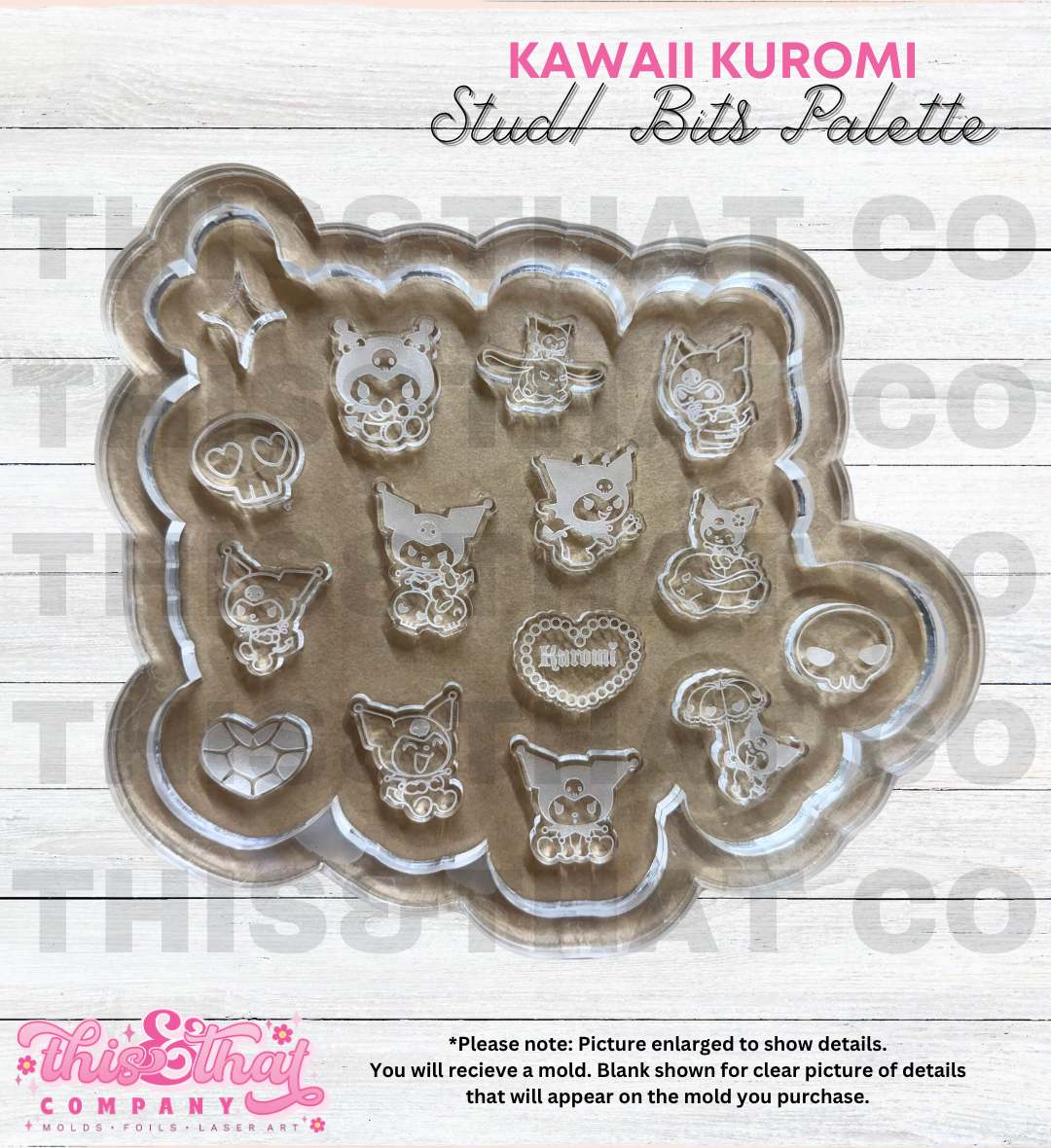 Silicone Mold for Resin | Kawaii San Purple Bunny Stud/ Bit Palette