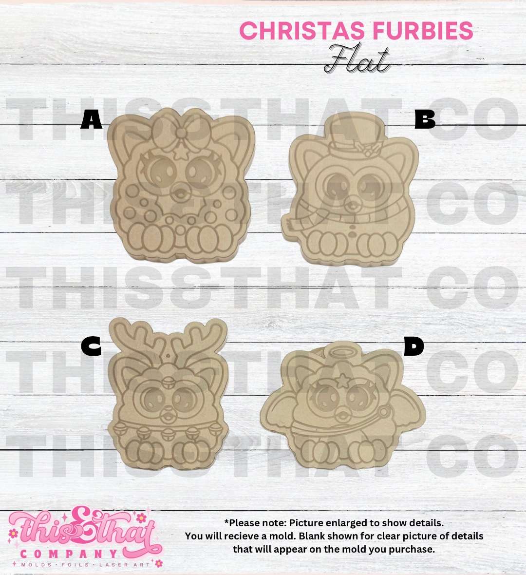 Silicone Mold For Resin |  Christmas Furbies Flats