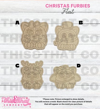 Silicone Mold For Resin |  Christmas Furbies Flats