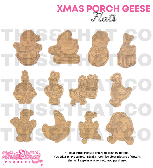 Silicone Mold for Resin | Christmas Porch Geese Flats