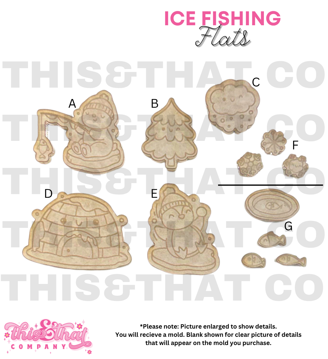 Silicone Mold for Resin | Winter Ice Fishing Flats