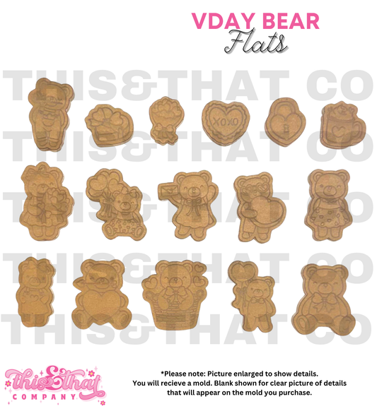 Silicone Mold for Resin | Valentines Day Bear Flats